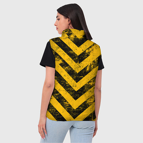 Женский жилет WARNING - желто-черные полосы / 3D-Светло-серый – фото 4