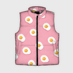 Женский жилет Яичница на розовом фоне