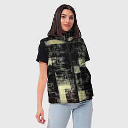 Женский жилет Жёлтый абстракт, цвет: 3D-черный — фото 2