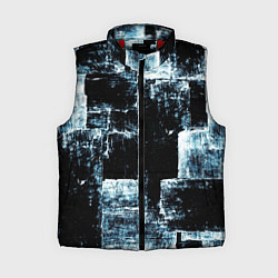 Женский жилет Голубой, чёрный и белый абстракт, цвет: 3D-красный