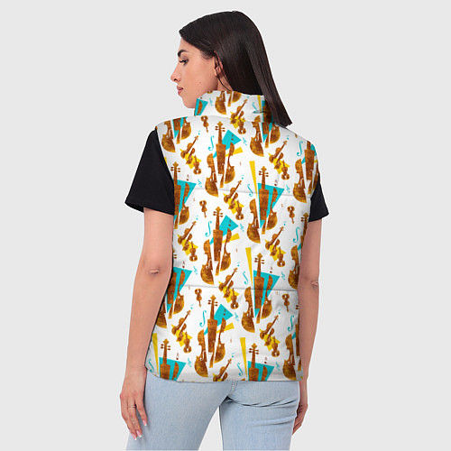 Женский жилет Супрематические скрипки / 3D-Черный – фото 4