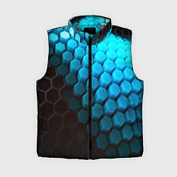 Женский жилет Abstraction neon blue, цвет: 3D-светло-серый
