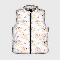 Женский жилет Конверты с сердечками - паттерн, цвет: 3D-светло-серый
