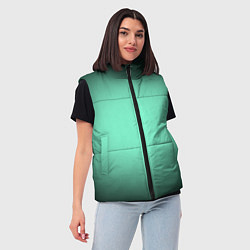 Женский жилет Аквамариновый градиент, цвет: 3D-черный — фото 2