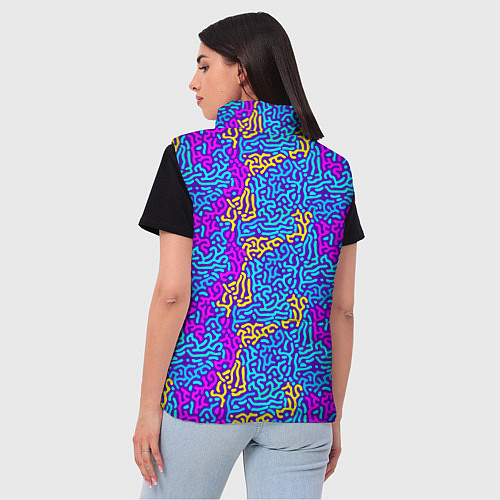 Женский жилет Абстрактные психоделические полосы / 3D-Светло-серый – фото 4