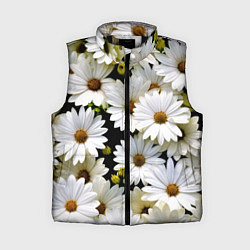 Женский жилет Белые цветы ромашки - летний паттерн