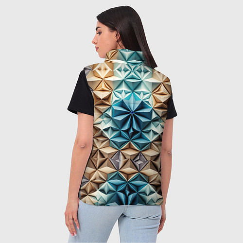 Женский жилет Бумажный футуризм / 3D-Черный – фото 4