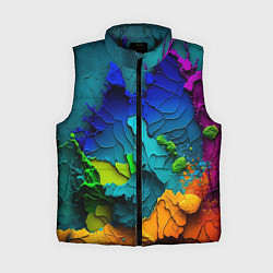 Женский жилет Взрыв красок, цвет: 3D-черный