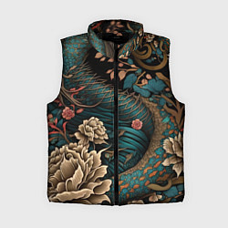 Женский жилет Японский змей Irezumi, цвет: 3D-черный