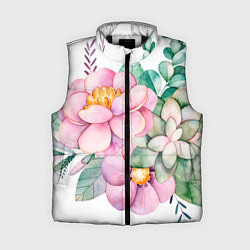 Женский жилет Пастельные цветы - посередине