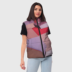 Женский жилет Розовое абстрактное множество кубов, цвет: 3D-светло-серый — фото 2