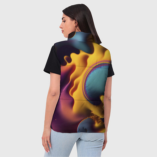 Женский жилет Цветная жидкость / 3D-Черный – фото 4