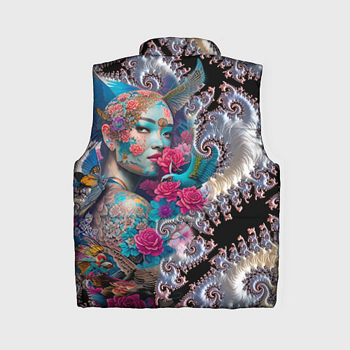 Женский жилет Japanese beauty - irezumi / 3D-Светло-серый – фото 2