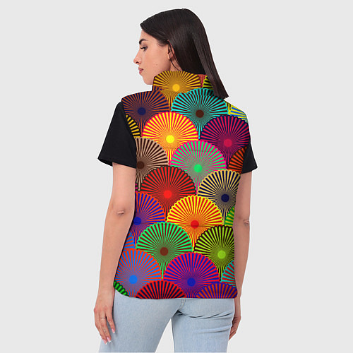 Женский жилет Multicolored circles / 3D-Черный – фото 4