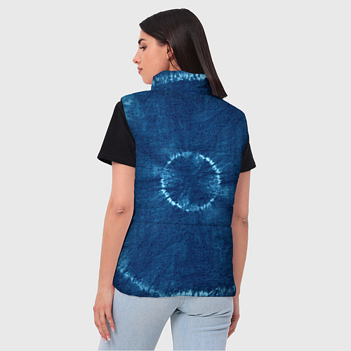 Женский жилет Синий круг тай-дай / 3D-Черный – фото 4