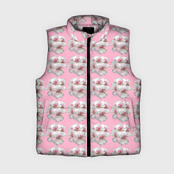 Женский жилет Flowers on a pink background