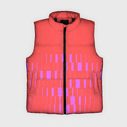 Женский жилет Паттерн со штрихами розовый, цвет: 3D-черный