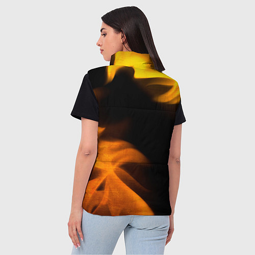 Женский жилет Free Fire - gold gradient: надпись, символ / 3D-Черный – фото 4