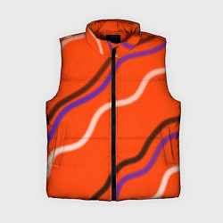 Женский жилет Красный фон и волны