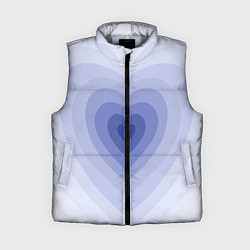 Женский жилет Голубое сердце градиент, цвет: 3D-светло-серый