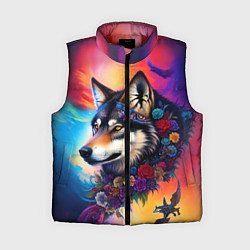 Женский жилет Волк бохо - нейросеть, цвет: 3D-красный
