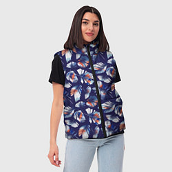 Женский жилет Орнамент перья, цвет: 3D-черный — фото 2