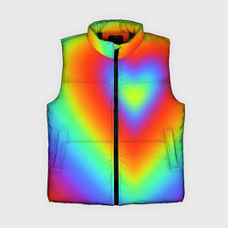 Женский жилет Сердце - радужный градиент, цвет: 3D-черный