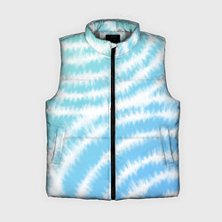 Женский жилет Тай-дай голубой с зеленым, цвет: 3D-светло-серый