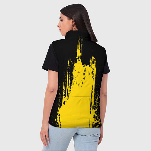 Женский жилет Фонтан бурлящей желтой краски / 3D-Светло-серый – фото 4