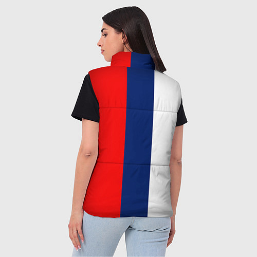 Женский жилет Russia national team: white blue red / 3D-Черный – фото 4