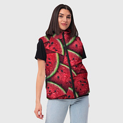Женский жилет Сочная текстура из долек арбуза, цвет: 3D-черный — фото 2