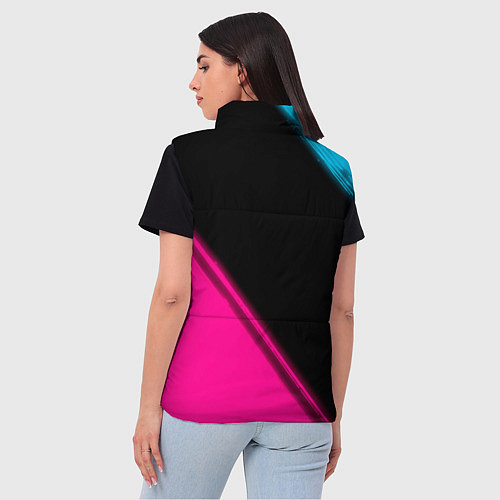 Женский жилет Mazda - neon gradient: надпись, символ / 3D-Черный – фото 4