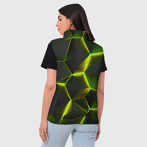 Женский жилет Разлом неоновых плит / 3D-Черный – фото 4