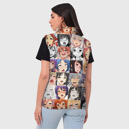 Женский жилет Anime hentai ahegao manga / 3D-Черный – фото 4