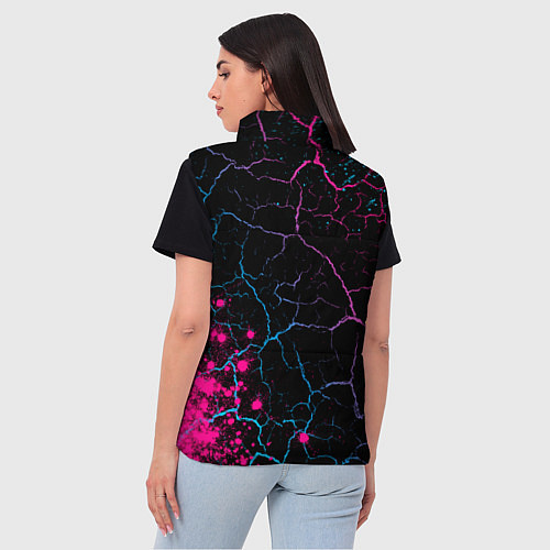 Женский жилет Genesis - neon gradient: надпись, символ / 3D-Черный – фото 4