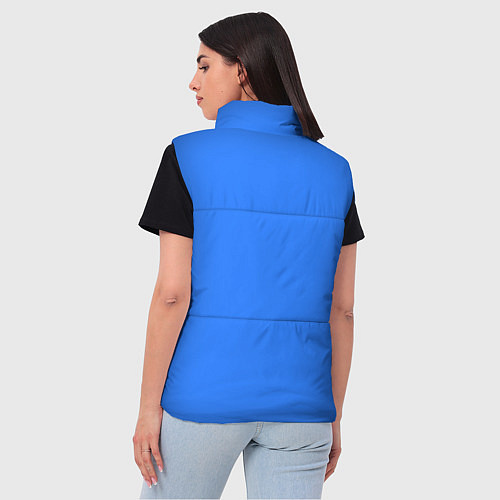 Женский жилет Однотонный неоновый синий цвет / 3D-Черный – фото 4
