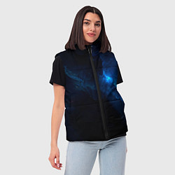 Женский жилет Чёрный и синий космос, цвет: 3D-красный — фото 2