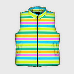 Женский жилет Желто-зеленый полосатый узор