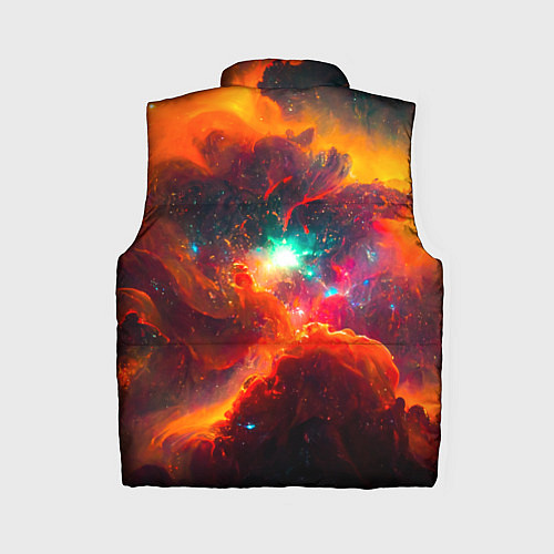 Женский жилет Небула в космосе в оранжевых тонах - нейронная сет / 3D-Светло-серый – фото 2