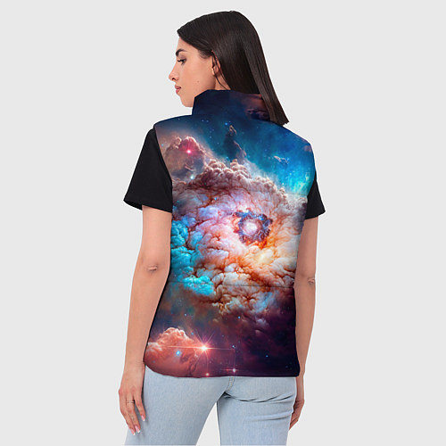 Женский жилет Небула в космосе в голубо-розовых тонах - нейронна / 3D-Светло-серый – фото 4