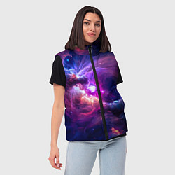 Женский жилет Небула в космосе в фиолетовых тонах - нейронная се, цвет: 3D-красный — фото 2
