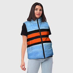 Женский жилет Георгиевская лента на голубом фоне, цвет: 3D-красный — фото 2