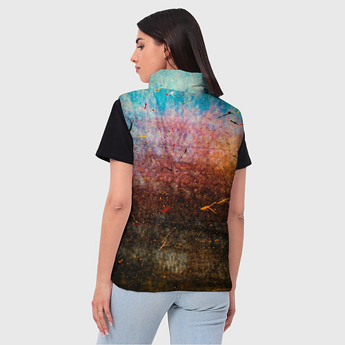 Женский жилет Разноцветные тени и краски / 3D-Черный – фото 4