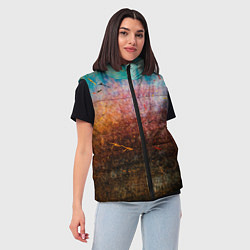 Женский жилет Разноцветные тени и краски, цвет: 3D-черный — фото 2