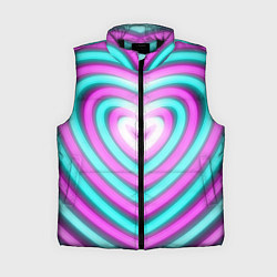 Женский жилет Неоновые сердца, цвет: 3D-черный