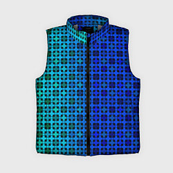 Женский жилет Сине-зеленый геометрический узор