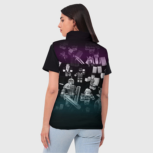 Женский жилет Роблокс персонажи под градиентом / 3D-Черный – фото 4