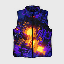 Женский жилет Фиолетовая и оранжевая схема, цвет: 3D-черный