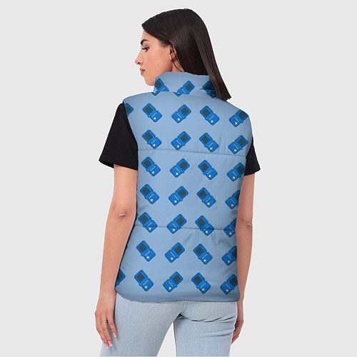 Женский жилет Синяя консоль тетрис / 3D-Черный – фото 4