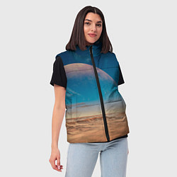 Женский жилет Пустыня и очертания планеты, цвет: 3D-черный — фото 2